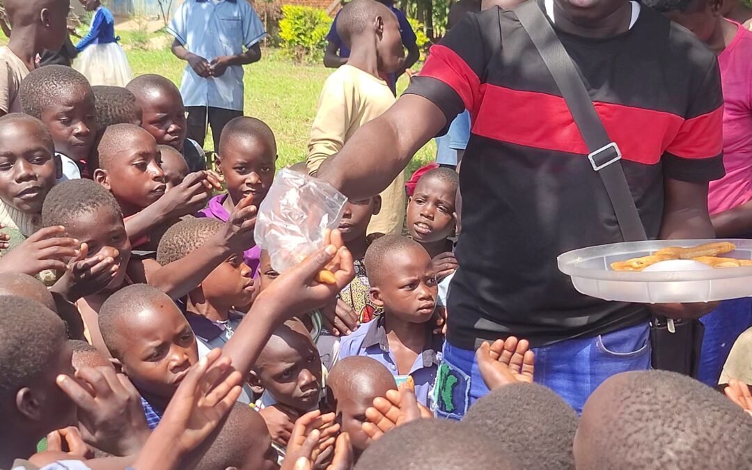 Happy moments with children at school